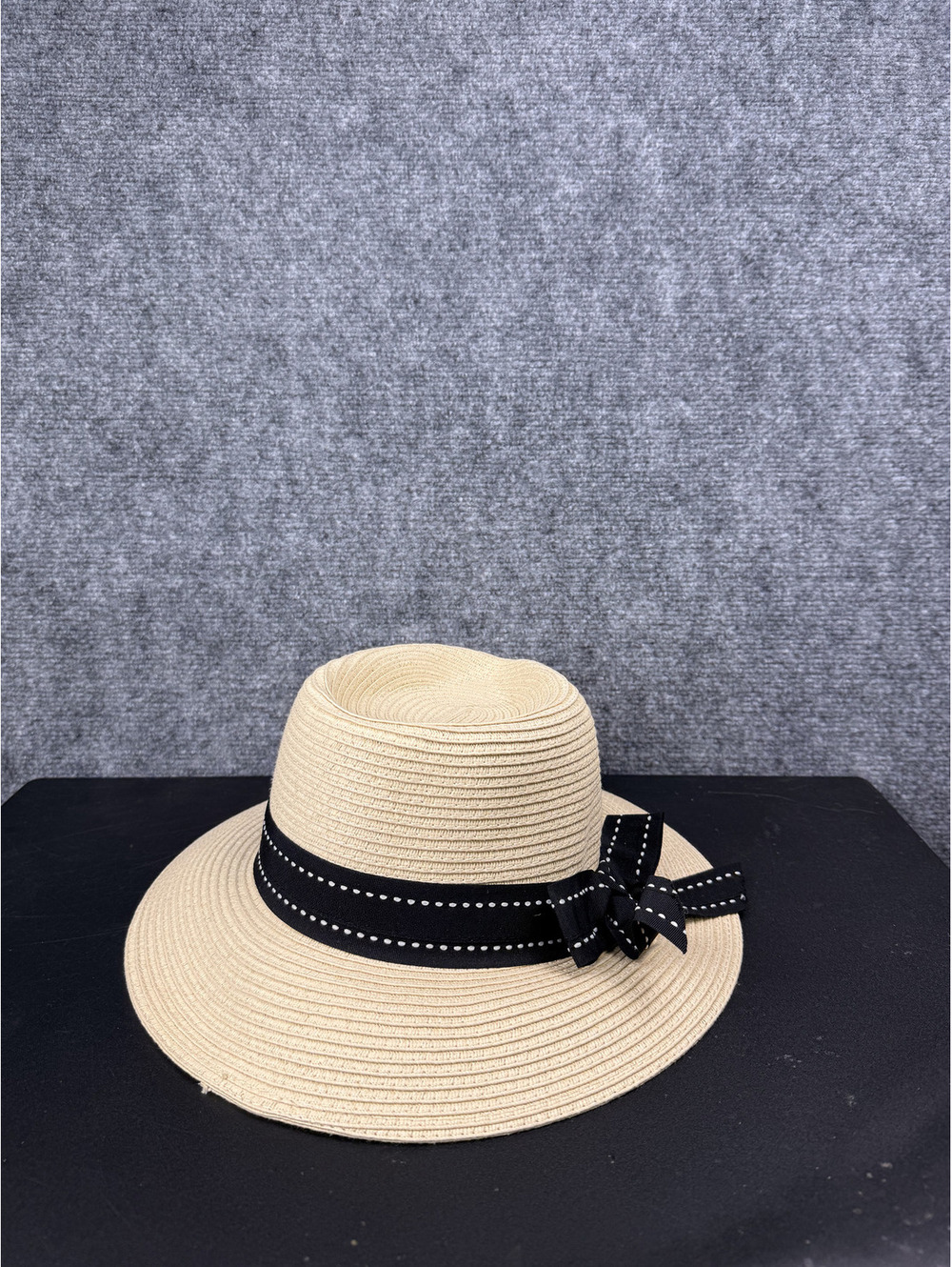 Physician Endorsed Sadie Women's Straw Fedora Hat with Black